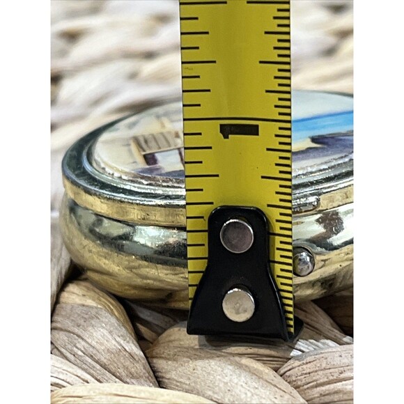 VTG Makeup & Trinket Boxes Lot Of 2 Sea Side Scene & Victorian Lady Regency - Picture 10 of 11